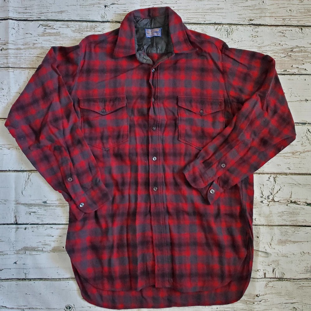 Pendleton Flannel Shirt Vintage 1960s 100% Wool